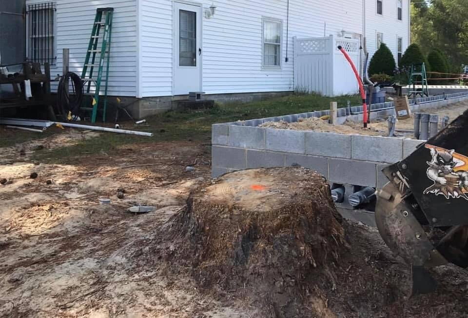 Smithfield Church Stump next to Foundation